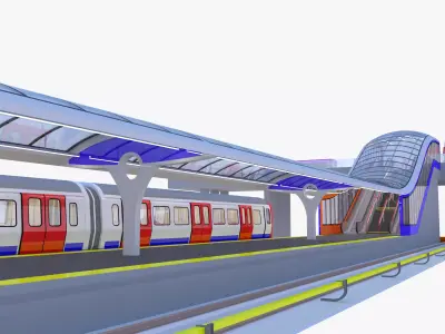 London metro station V 3D model