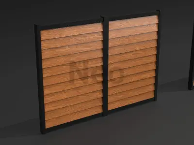 Low-Poly Wooden Fence 3D Model - Modern Wooden Fence 3 Low-poly 3D model