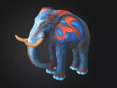 Geometric Elephant 3D  Modern Low-Poly Sculpture Free 3D print model