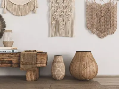 set of Boho and Macrame 3D model