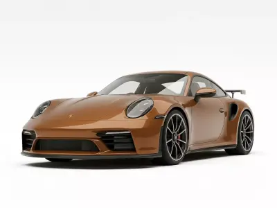 Porsche 911 Turbo S 992 Low-poly 3D model