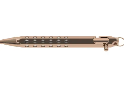 Six Edge Solid Brass Pen 3D model