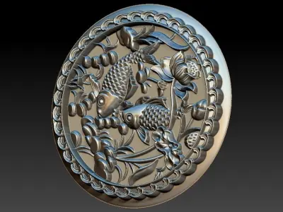 Fishes 3D STL Model for CNC Router  3D print model