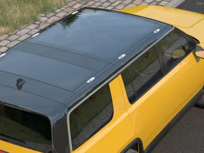 Luxury Electric SUV Yellow 3D model