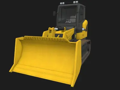 Bulldozer Low-poly 3D model