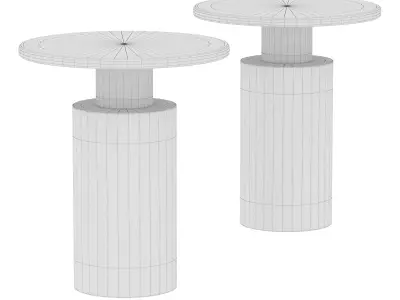 Terzo White Marble Side Table 3D model