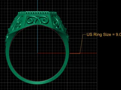 LION SIGNET RING 3D PRINTABLE MODEL  3D print model