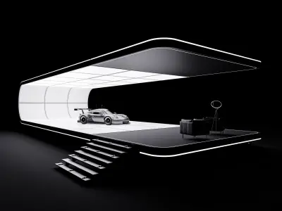 LED Exhibition Stage V01 Low-poly 3D model