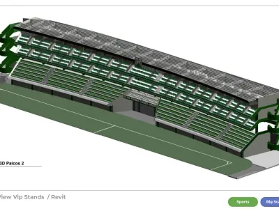 Realistic Multi-Sports Stadium 3D Model 3D model
