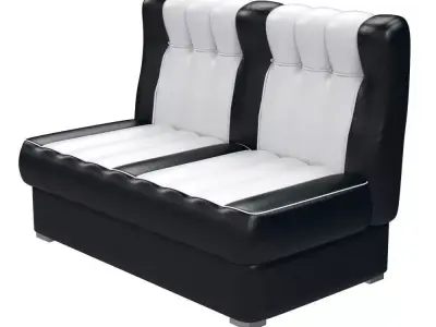 Retro sofa of car seats Free 3D model