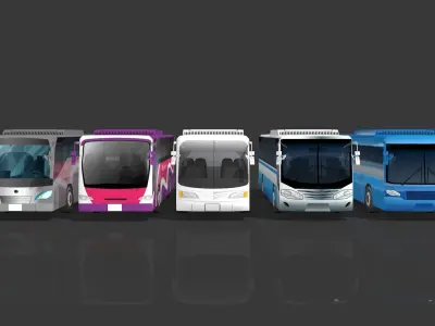 Lowpoly Bus - Buses Low-poly 3D model