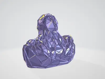 Nemesis Resident Evil bust WIREFRAME VORONOI WIREMESH MESH 3D print model