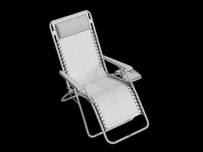 Wicker Folding Outdoor Lounge Chairs 3D model