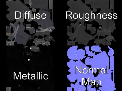 Stealthy Ninja Warrior D Character Model with Dual Swords Low-poly 3D model