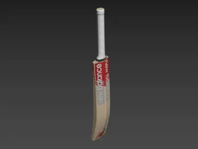 cricket bat Low-poly 3D model