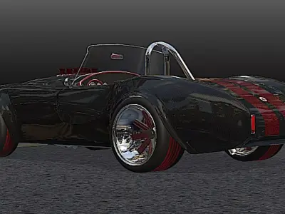 65 Carbon Fiber AC Cobra  - H-Poly 3D model