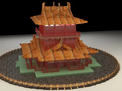 Chinese ancient house  3D model 27