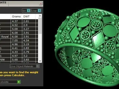 Women Ring 78 indian style enamel ring band for women 3D print model