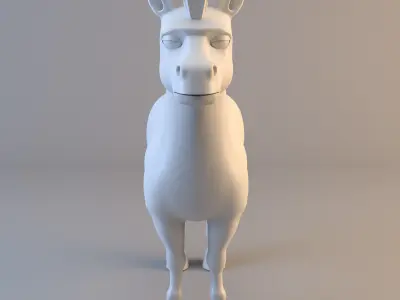 Cartoon Zebra  3D model
