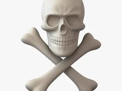 Pirate Skull Bones M 1 3D model