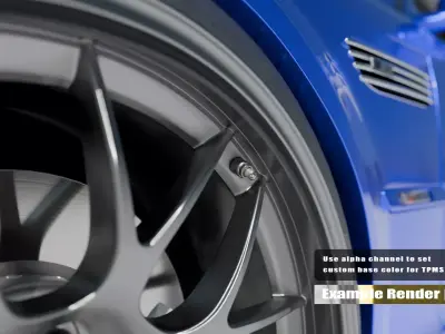 Metal Valve Stem Low-poly 3D model