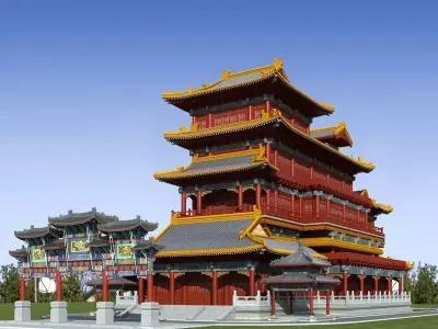 Ancient Chinese architecture 3D model