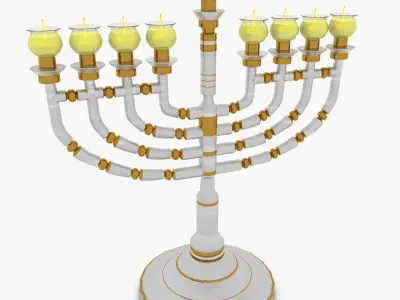 Menorah Hanukkah 3D Model Low-poly 3D model