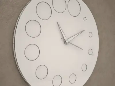Metal Circular Wall Clock 08 3D model