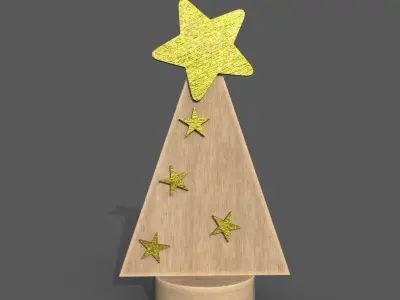 Christmas tree decor with stars Low-poly 3D model