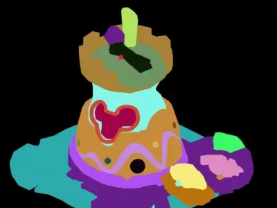 Game Cartoon Building - Experience Tower Damage Status 02 3D model