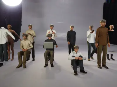 Modular Character - Asian Casual Man - ME2 Low-poly 3D model