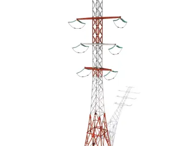 Electricity Pole 14 Low-poly 3D model