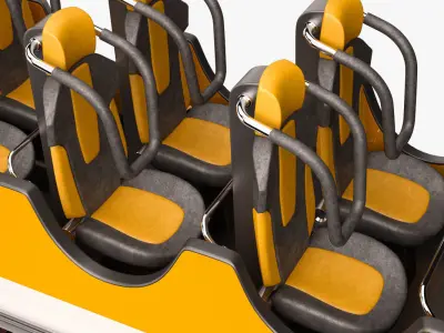 Roller Coaster Train 3D model