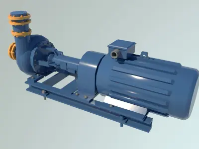Centrifugal Pump Low-poly 3D model