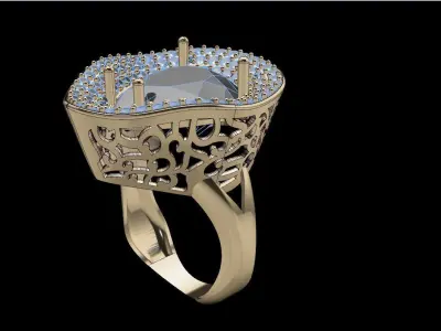 luxury ring 3D print model shop