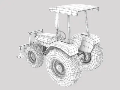 Cartoon Tractor  3D model