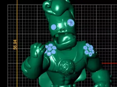 Cartoon Warrior Diamond Pendant 3D print model