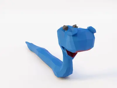 Snake cartoon 3d model  Low-poly 3D model