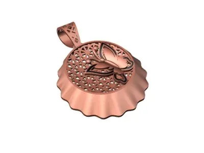 074 - Butterfly Jali Pendant for Girls - Ladies Pendant 3D print model