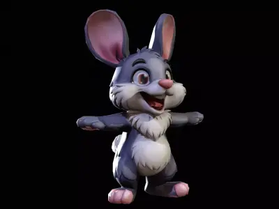 Rabbit mobile ready Low-poly 3D model