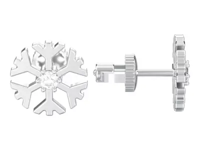 Snowflake new year Christmas diamond earrings 3D print model 3D print model