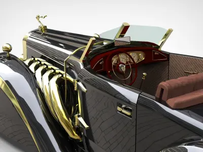 Cadillac V16 Speedster 1930 Concept lowpoly model Low-poly 3D model