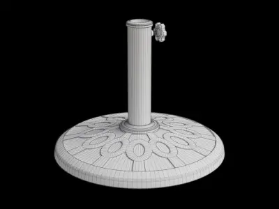Round Umbrella Stand Low-poly 3D model