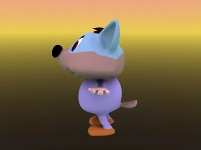 KOYOTE CARTOON Low-poly 3D model