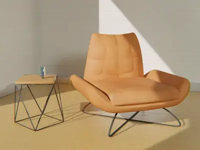 Leather chair luxury furniture 3D model