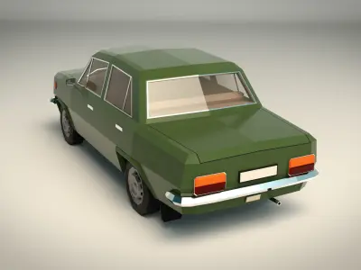 Low Poly Sedan Car 11 Low-poly 3D model
