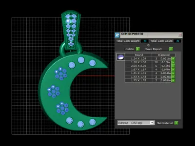 crescent moon pendant 3D print model