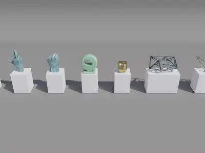 Sculptures 01 Unity Asset Low-poly 3D model