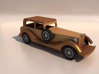 Wooden Toy Car 3D model buy