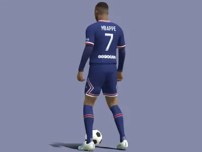 3D Rigged Kylian Mbappe  3D model